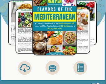 Sabores del Mediterráneo- Libro de recetas - Explora la alimentación saludable, Guía de transformación de la dieta, Regalo de bienestar ideal
