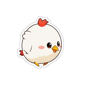 Cute Kawaii Chicken Sticker Die-Cut Sticker