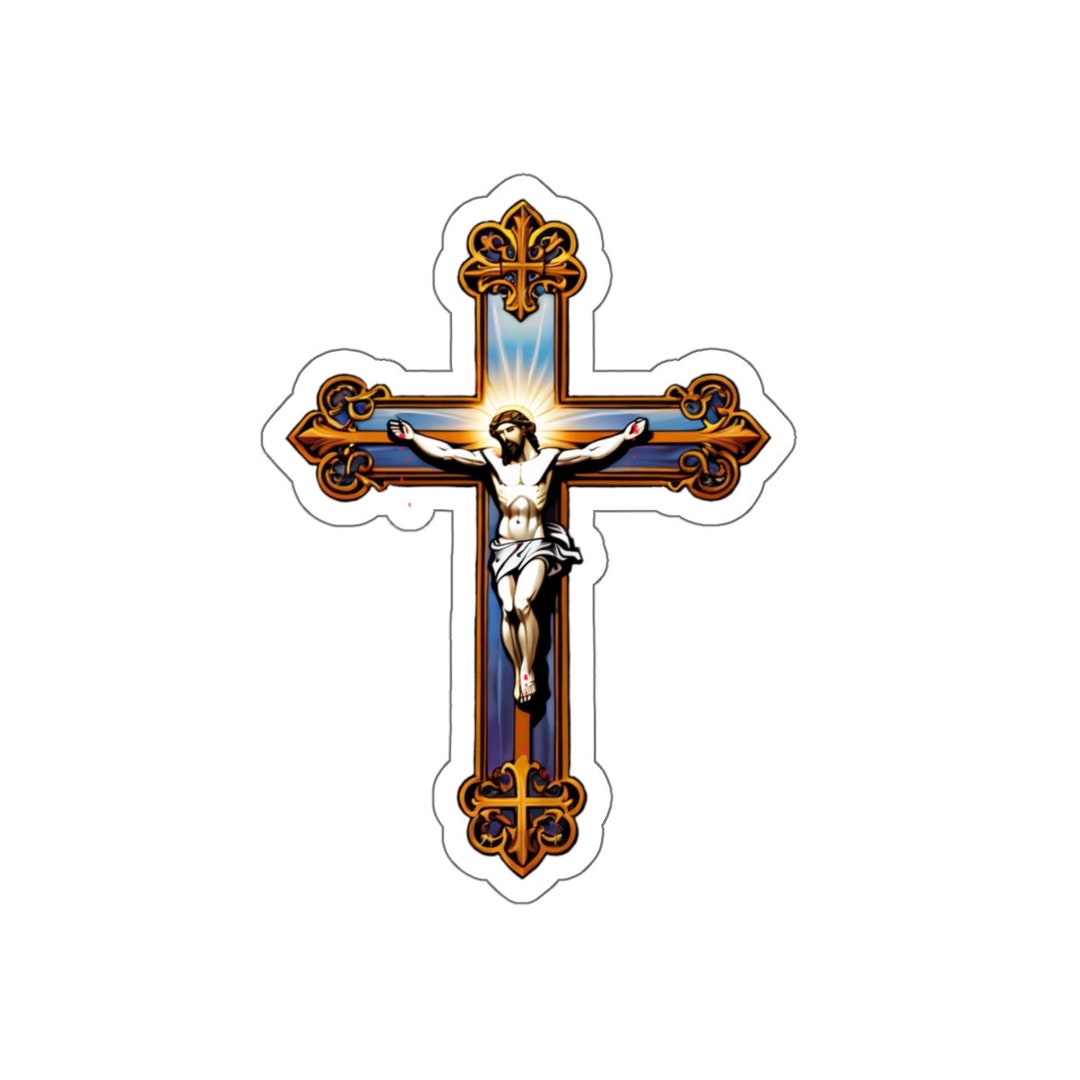 Jesus Christ on the Cross Sticker. Perfect for Laptops, Vehicles, Water ...