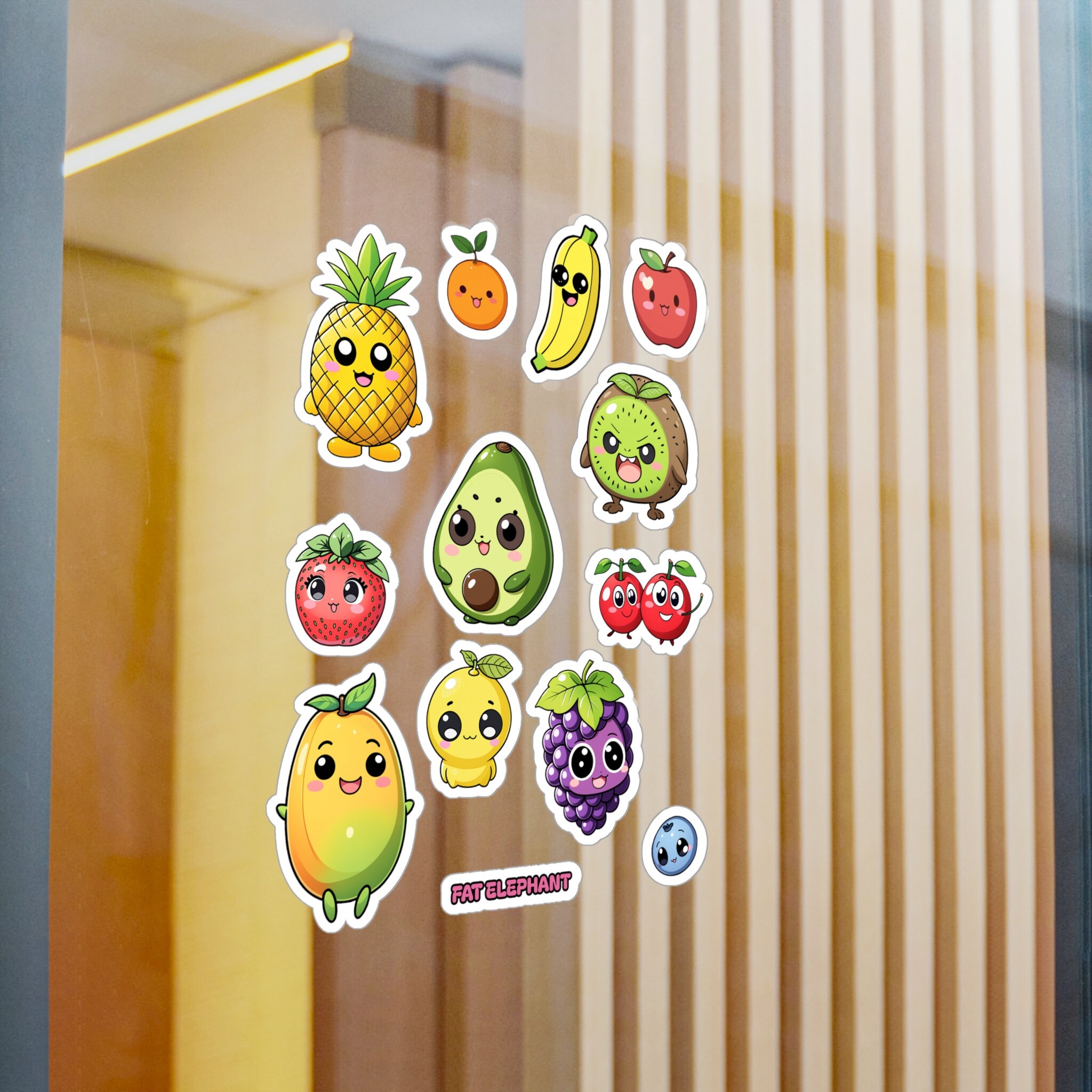 Sticker Frooty Kawaii Fruit Fiesta Vinyl Decal Sticker Sheet - 12 Adorable Fruity ...