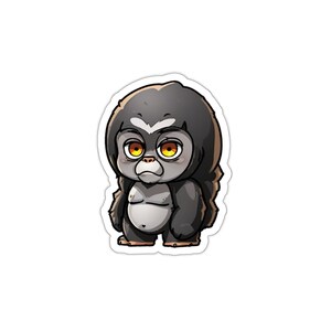 Leuke Kawaii Gorilla Vinyl Decal Sticker - Perfect voor laptops, tijdschriften, briefpapier en meer