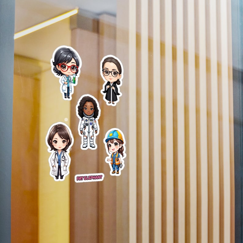 Working Person Sticker Kawaii Working Women Sticker Sheet - Astronaut, Judge, Construction ...