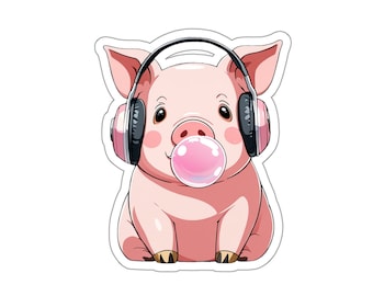 Bubblegum Pig- Vinyl Sticker for Laptops, Journals, Planners, Stationary, and Water Bottles