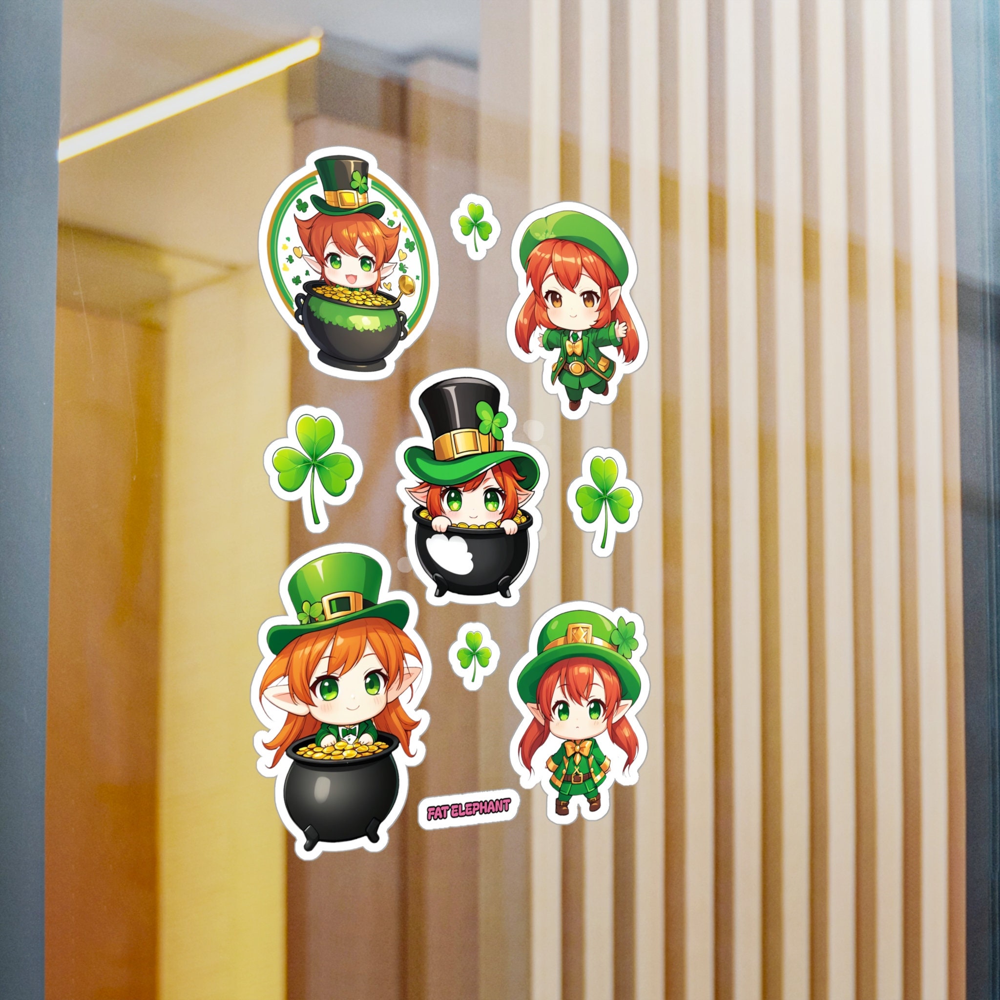 Kawaii Leprechauns and Clover Sticker Sheet - Cute St Patricks Day ...