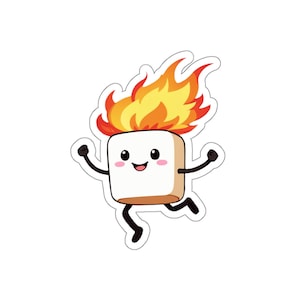 Burning Marshmallow Sticker - Perfect for Laptops, Journals, Planners, Stationary
