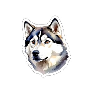 Black and White Husky Vinyl Sticker