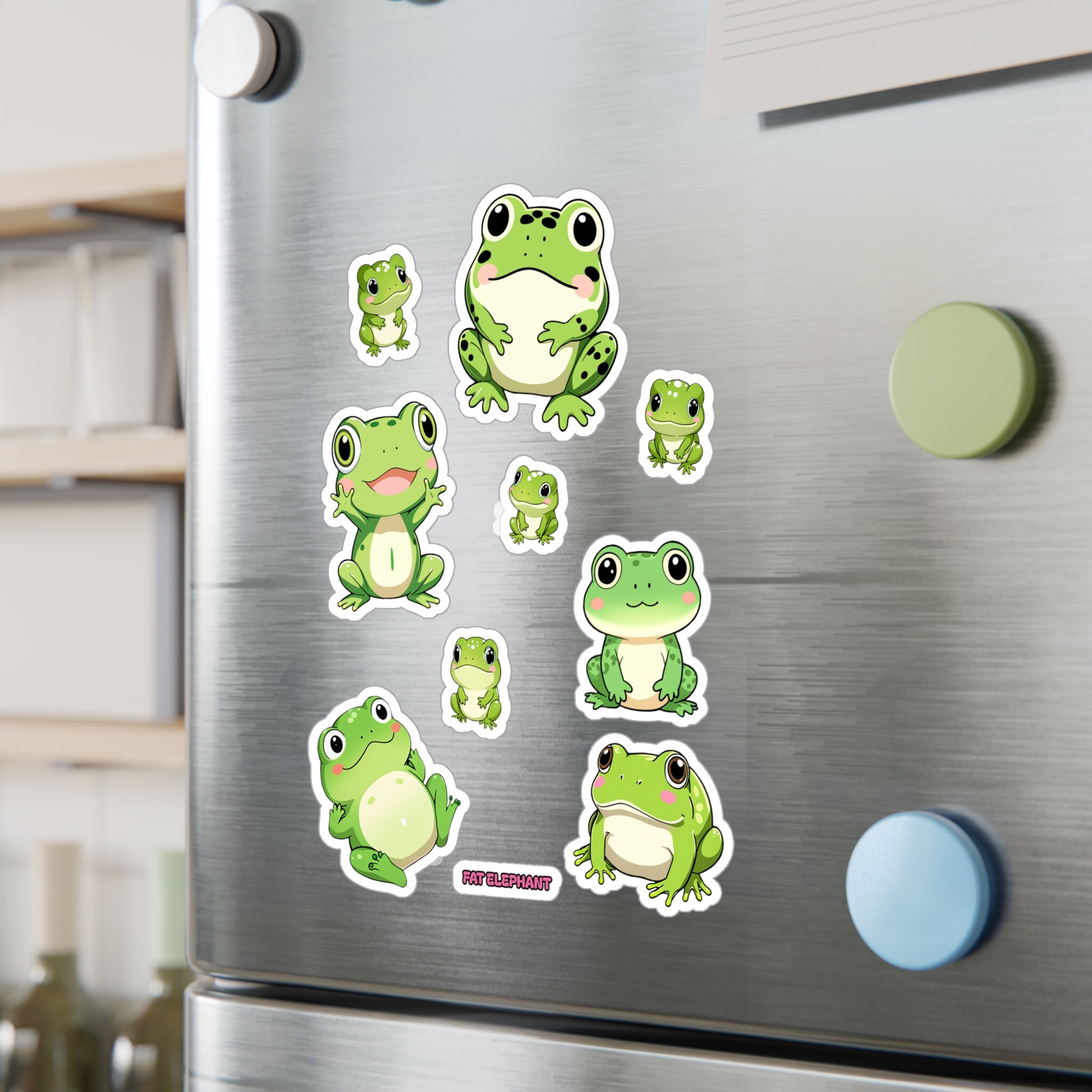 Cute Frog Vinyl Sticker Sheet, Kawaii Anime Chibi Frogs, Perfect for ...