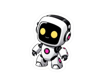 Robot Buddy Sticker Kiss-Cut Vinyl Decal | Small Laptop Window Sticker