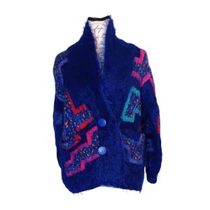 Vintage Handmade Soft Options Cardigan Sweater England Mohair