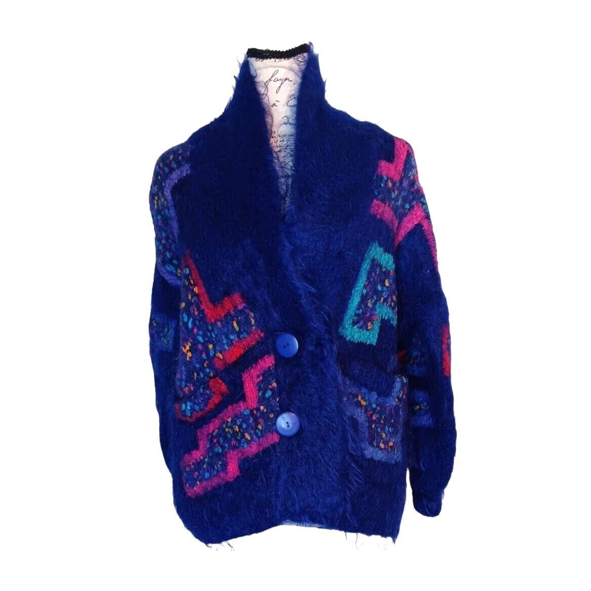 Vintage Handmade Soft Options Cardigan Sweater England Mohair
