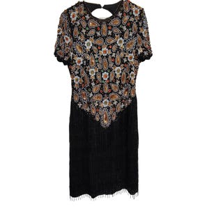 swee lo sequin dress Beaded Cocktail Dress - Swee Lo - Sequins and Beads on Silk - Marked Size QL