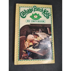 Vintage Cabbage Patch Kids My Own Book Journal Diary, 1984, Padded Cover, Boy Typing on Type Writer