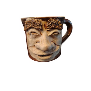 B. Gehman Pottery Coffee Mug, Ugly Face, Bushy Eyebrows Big Nose READ
