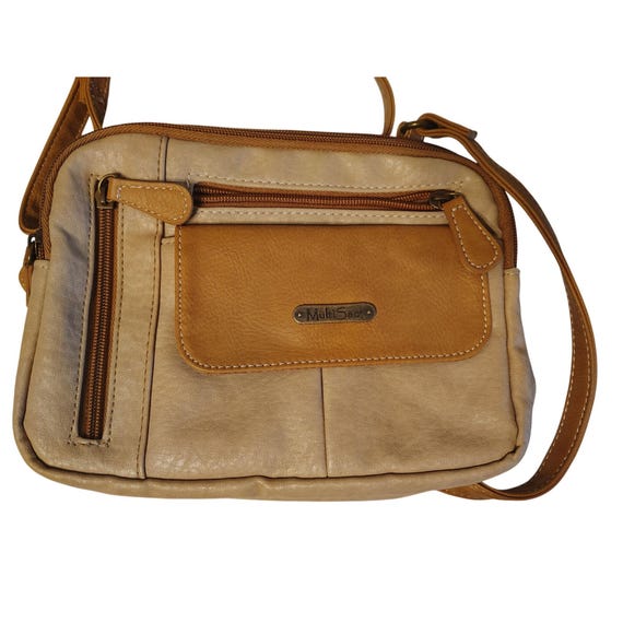 Vintage Multi Sac Leather Purse Bag Tan Brown Adustable  display picture 1