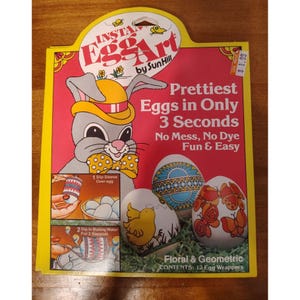 Vintage Sun Hill Insta Egg Art Ostern Floral & Geometrische dekorative Etiketten Kinderhandwerk