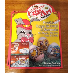 Vintage Sun Hill Insta Egg Art Osterhase Cartoon dekorative Etiketten 12 Verpackungen, Kinderhandwerk