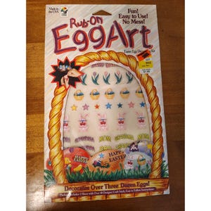 Vintage paasei kunst, decoratieset, NOS, 40 ontwerpen kinderen knutselen
