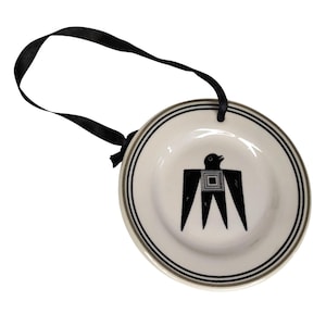 Pipestone Ancient Mimbreno Indian Thunderbird Santa Fe Miniature Decorative Plate Ornament, Train Restaurant Ware