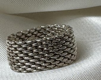 Tiffany & Co 925 sterlingsilver Somerset flexibel vävd bandring storlek 6.5