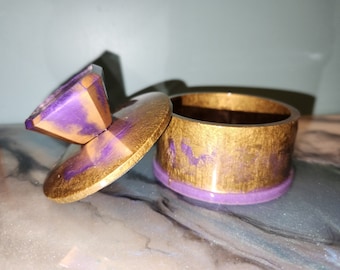 Gold and Purple Box with Lid