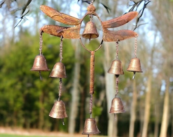 Dragonfly Bells Wind Chime, Wind Chimes, Garden Decoration, Gardening Gifts Tree Yard Art Decor, Outdoor Porch Ornaments
