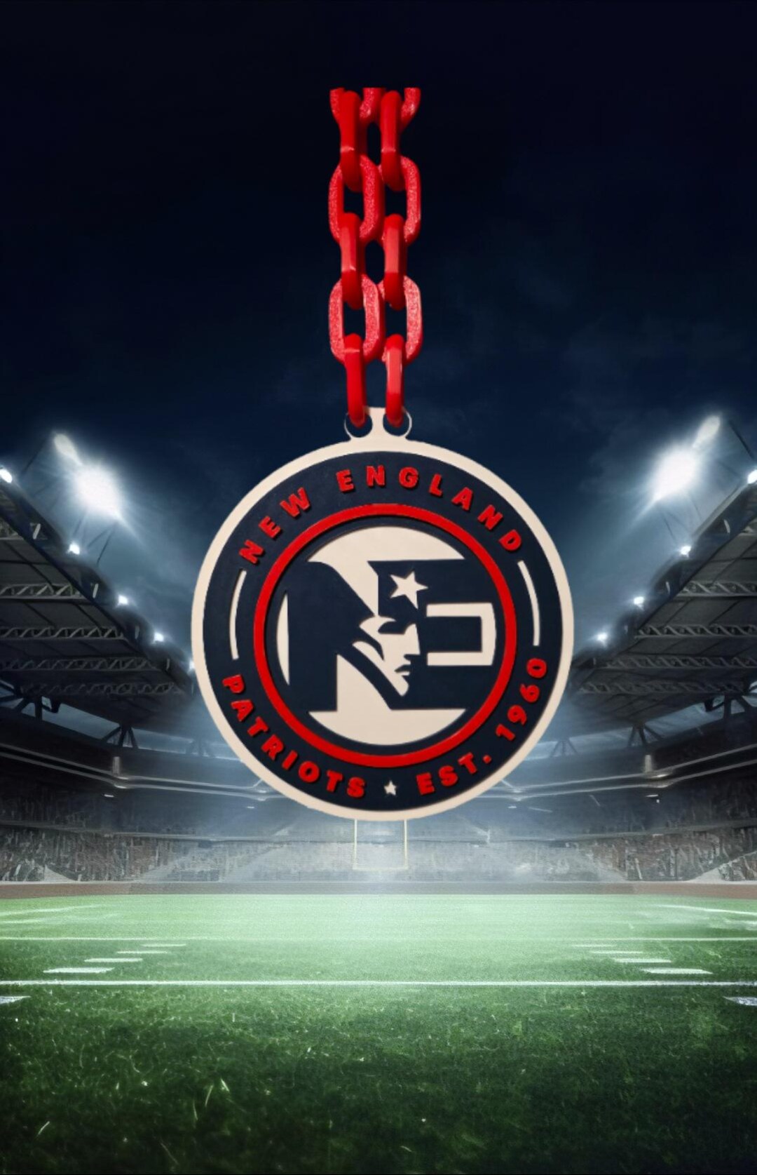 England Rugby Chain New England Patriots Oversized 3d Printed Hype Chain - Etsy