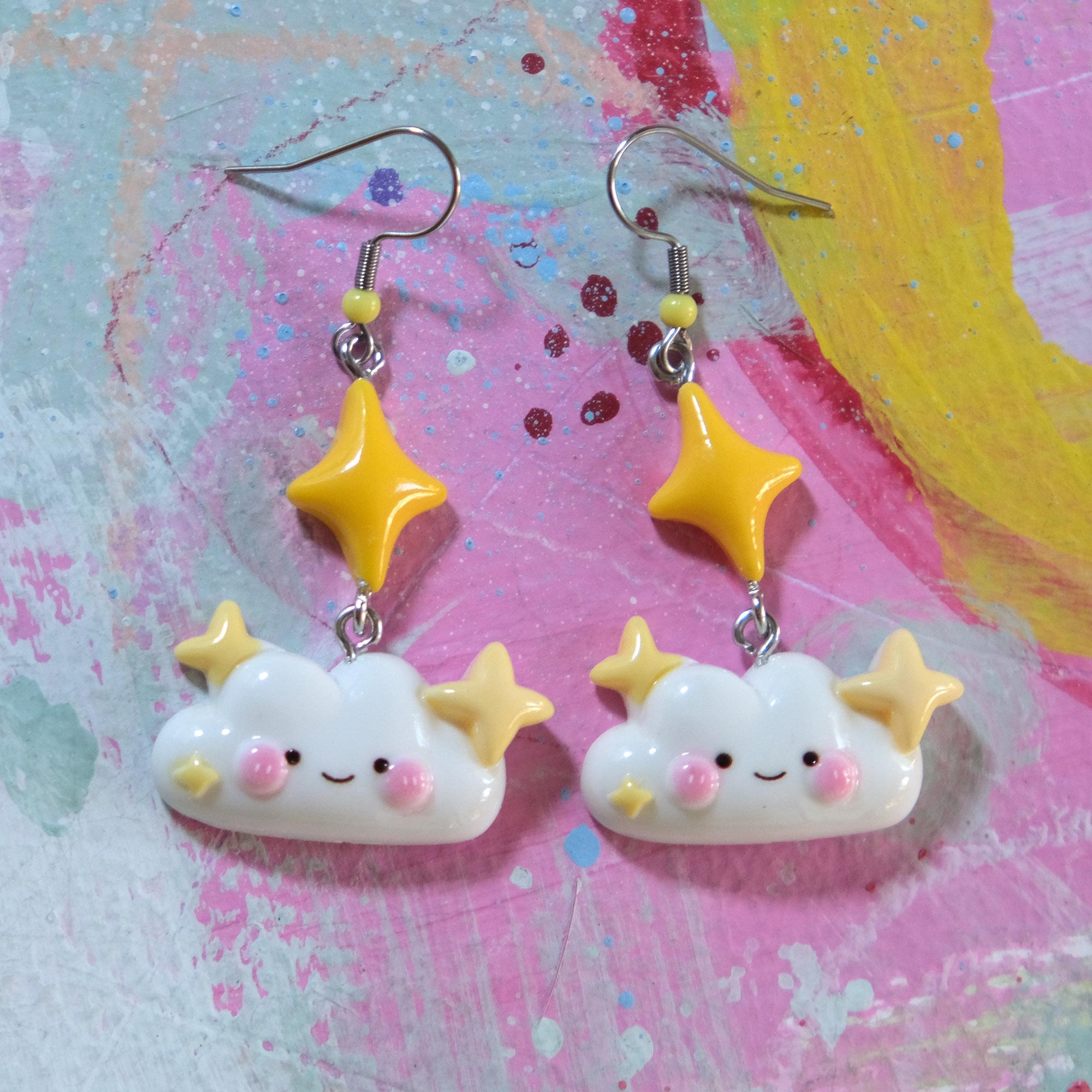 Happy Little Sparkle Clouds earrings