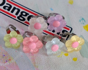 Sparkle madeliefjes set met 6 ringen