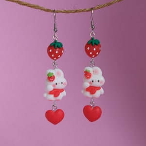 Bunny Strawberry Love story Earrings