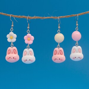Bunny Flowers or Circles Earrings