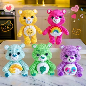 Adorable bear crochet pattern, Bear amigurumi, English PDF, Instant download
