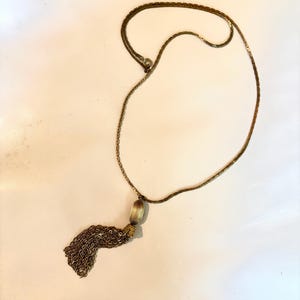 Vintage 1970s Brass Tassel Necklace