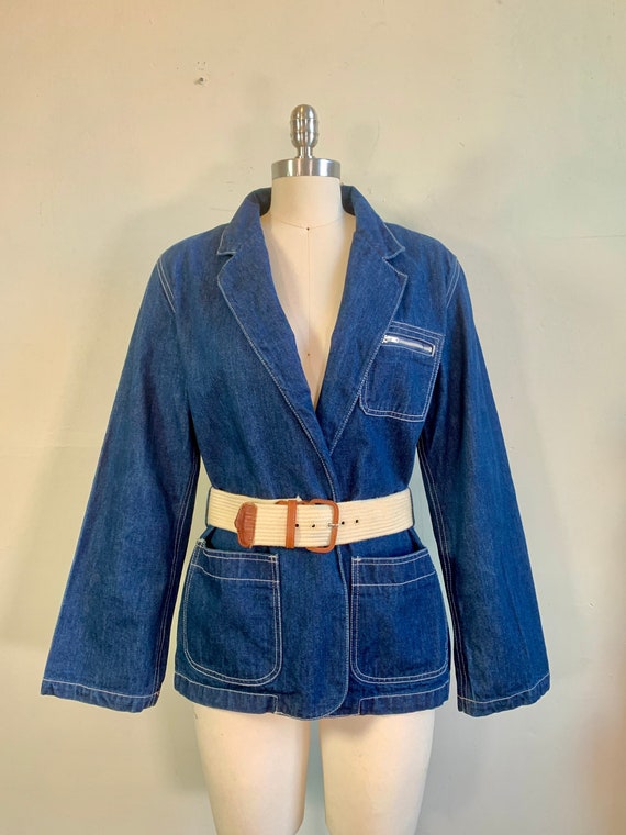 Vintage 80s LIZ CLAIBORNE Denim Jacket with belt
