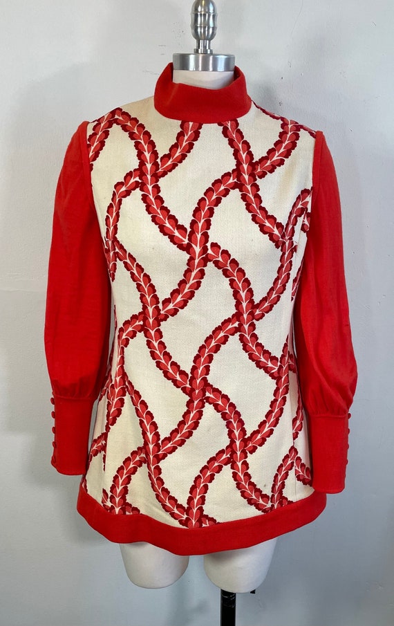 Vintage 1960s FRANCESCA BY DAMON Red and Cream GoG