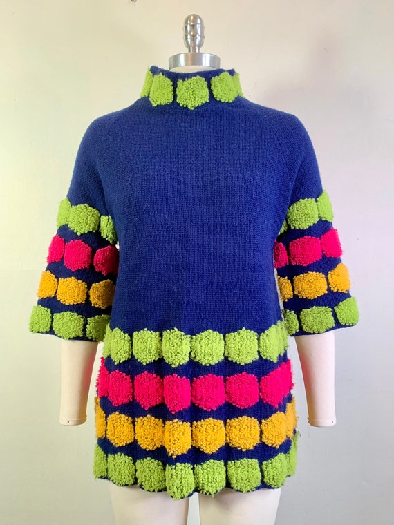 Wild 1970s Mock Turtleneck Sweater