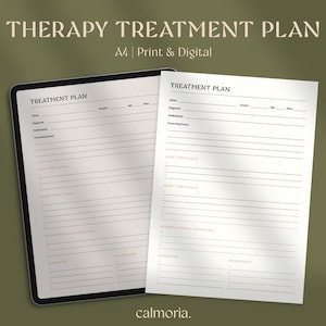 Plantilla de plan de tratamiento / Hojas de notas del terapeuta / Evaluación de salud mental / Hoja de trabajo de terapia / Trabajo social de asesoramiento / Goodnotes