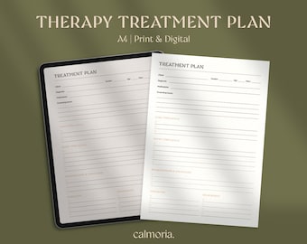 Treatment Plan Template | Therapist Note Sheets | Mental Health Assessment | Therapy Worksheet | Counselling Social Work | Goodnotes