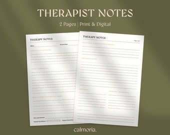 Therapist Notes Template | Therapist Note Sheets | Therapy Notes | Therapy Journal | Therapy Worksheet | Counselling Social Work | Goodnotes