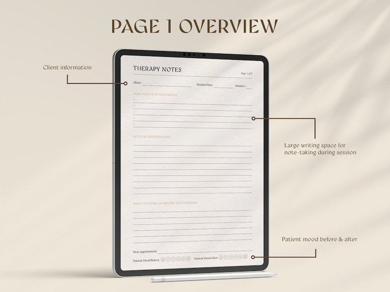 Therapist Notes Template | Therapist Note Sheets | Therapy Notes ...
