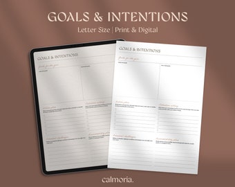 Goal Planner | Goal Setting Digital Planner Template | Intention Journal | Action Plan | Productivity | iPad | Goodnotes | Notability