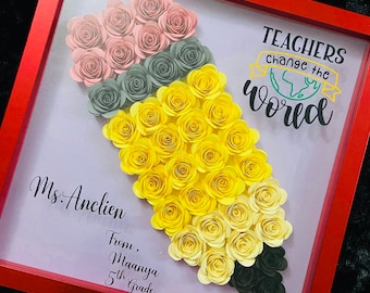 Teacher Shadow Box, Teacher Gifts, Teacher Appreciation Gifts, Pencil Shadow Box, Shadow Box, Teacher End of the year Gifts, Teacher, Gifts