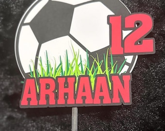 Custom soccerCake Topper, Birthday Cake Topper, soccer Cake Topper, Cake Topper, Personalized Cake Topper, Birthday, Birthday Party Supplies