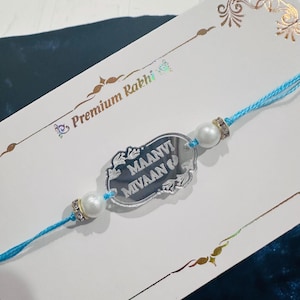 Silver Acrylic Rakhi, Engraved Rakhis, Rakhi, Rakhi for Brother, Rakhis, Custom Rakhis, Personalized Rakhis, Acrylic Rakhi, Custom Rakhi