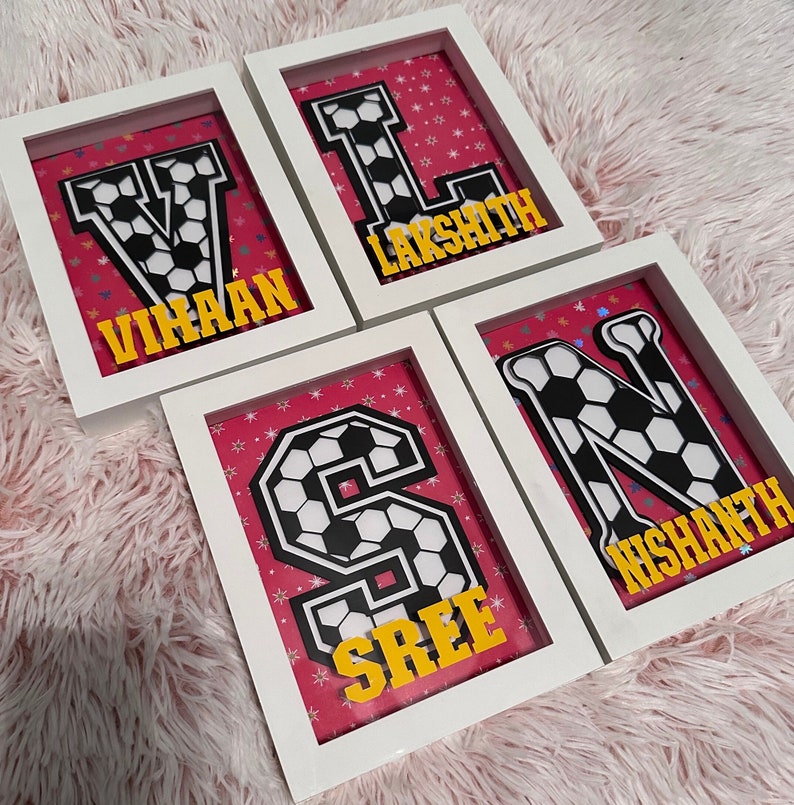 Soccer Box Letters Soccer Ball Alphabet Shadow Box: Personalized Sports Wall Art - Etsy