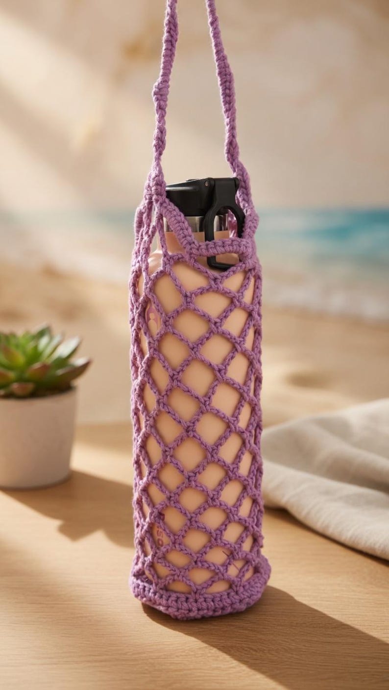 Easy Crochet Pattern for Bottle Holder 2 in 1 (foldable) - Etsy