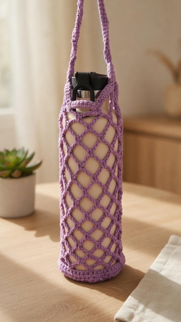 Easy Crochet Pattern for Bottle Holder 2 in 1 (foldable) - Etsy