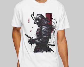 Samurai Warrior T-Shirt: Japanese Katana Armor Ink Art Streetwear