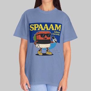 Funny SPAAAM Musubi T-Shirt: Retro Okinawa Foodie Tee
