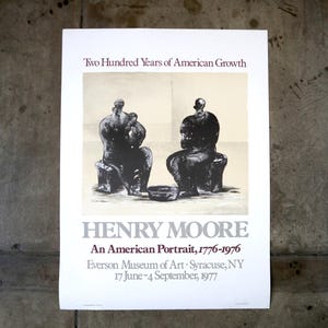 Henry Moore Syracuse Exhibition Poster, 1977 Print Offset Lithograph British Art New York Modernist