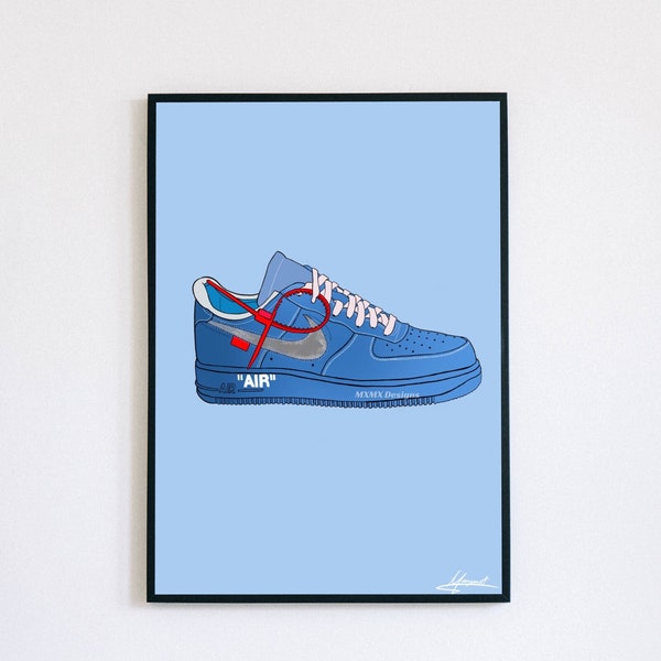 Off-White x Air Force 1 "University Blue" Poster